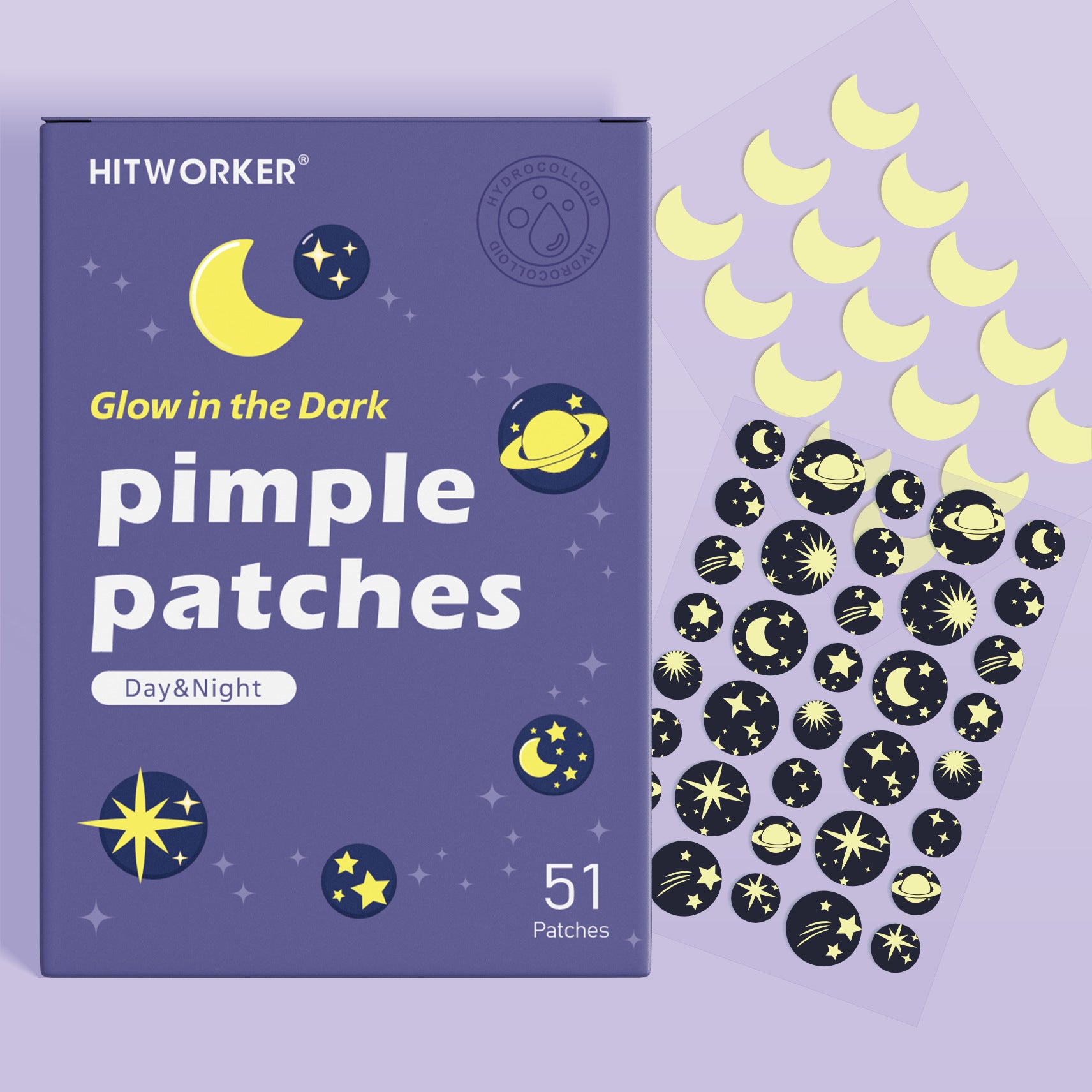 Glow in the Dark Hydrocolloid Acne Patches